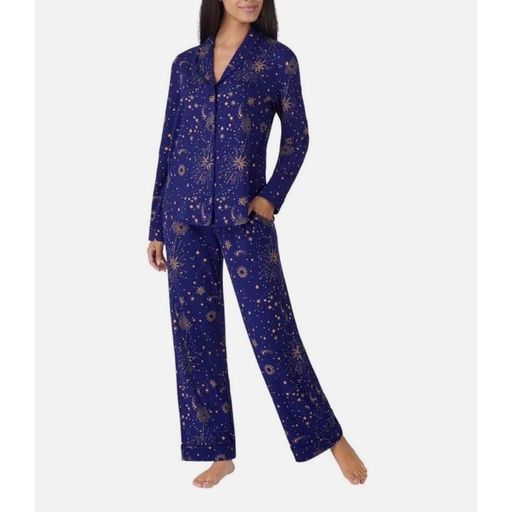 Room Service Blue Celestial Sun Star Moon Pajama Set Long 90's boho whimsigoth y